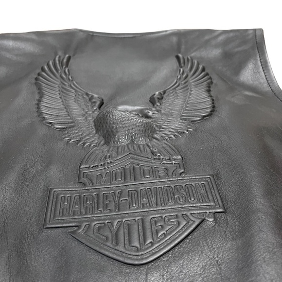 HARLEY-DAVIDSON MEN’S GENUINE LEATHER VEST | BLACK | SZ S | NWT - Picture 6 of 15